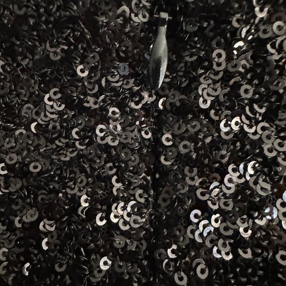 ZARA ~ ✨BLOGGERS FAV ✨ SEQUIN Mini DRESS with SHOULDER PADS in Black - Picture 4 of 16